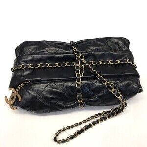 Chanel Midnight Swim Balchon Bag Clutch Black Calfskin 12SS CHANEL